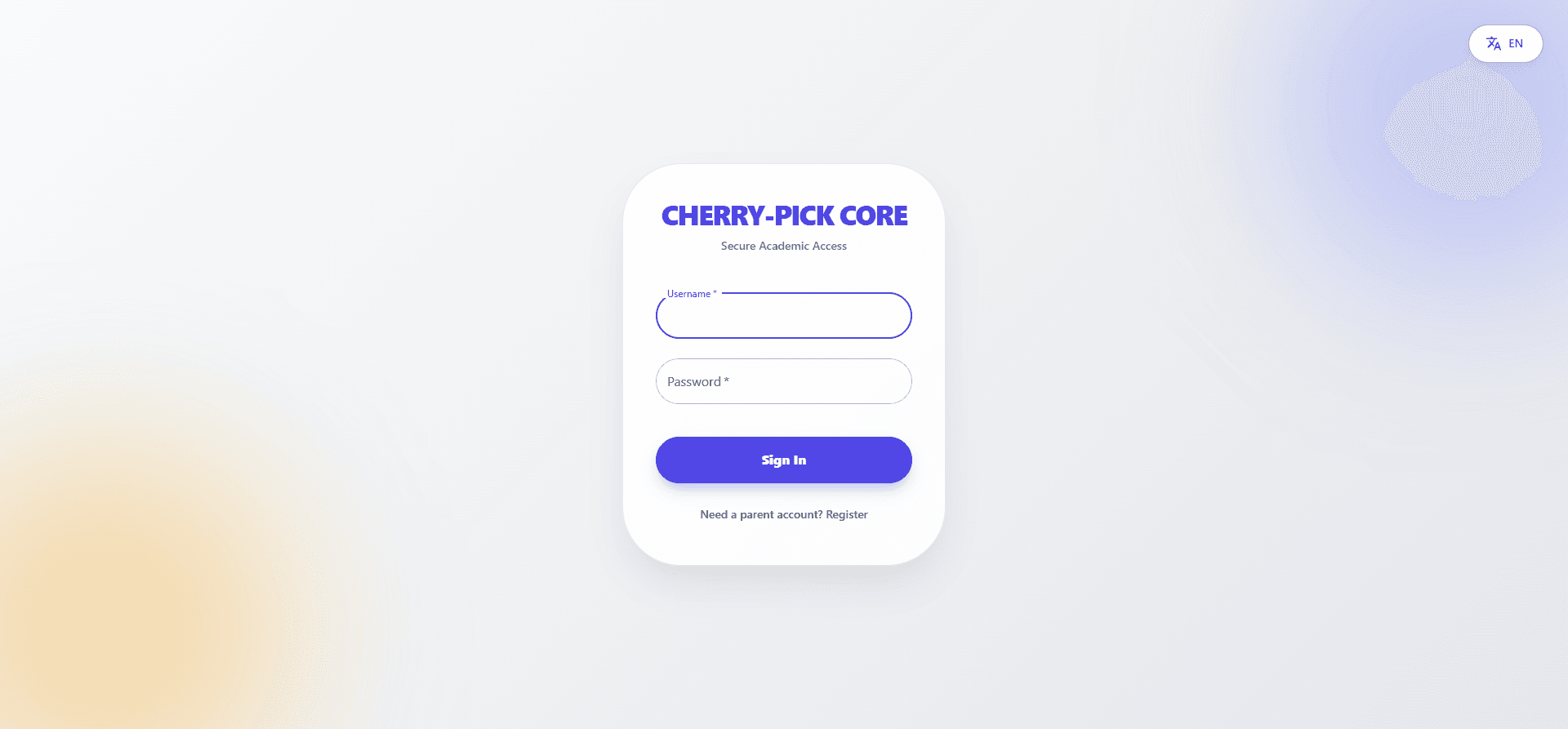 Скриншот проекта core.cherry-pick.ru